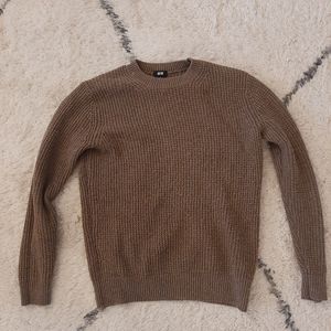 Men's waffle stitch brown sweater